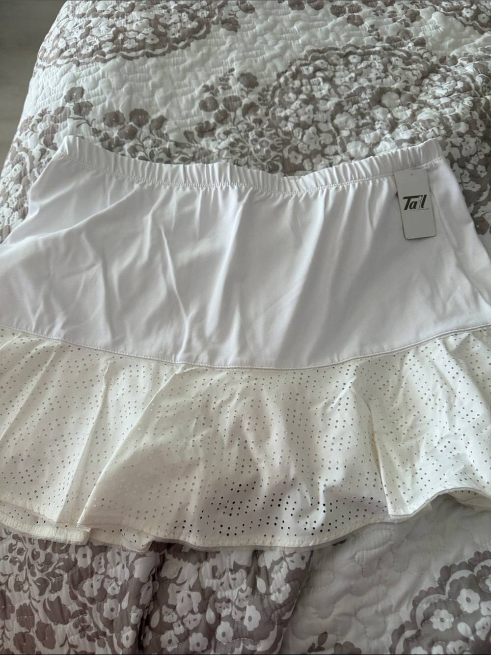 Tail White Eyelet Ruffle Skater Mini Skirt